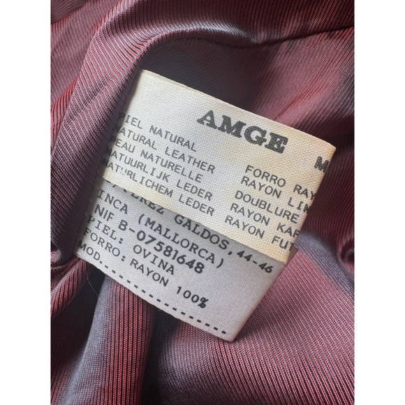 Vintage AMGE Red Leather & Knit Bomber Jacket XL- Made in Spain - Picture 10 of 16